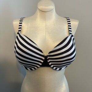 Lane Bryant Striped Black and White Bra